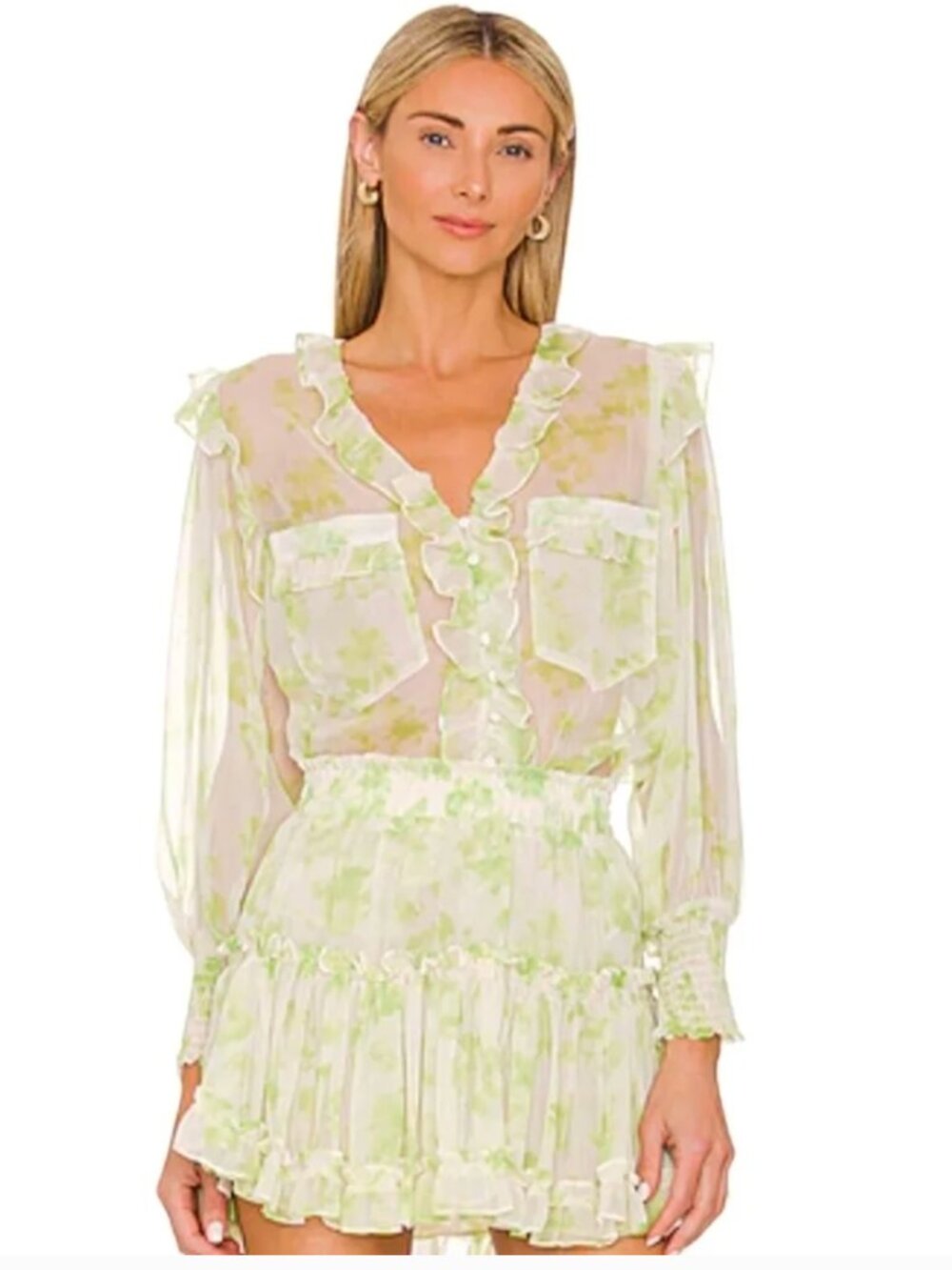MISA Los Angeles x REVOLVE Sacha Top in Honeydew Blossom, Size S [NWT]